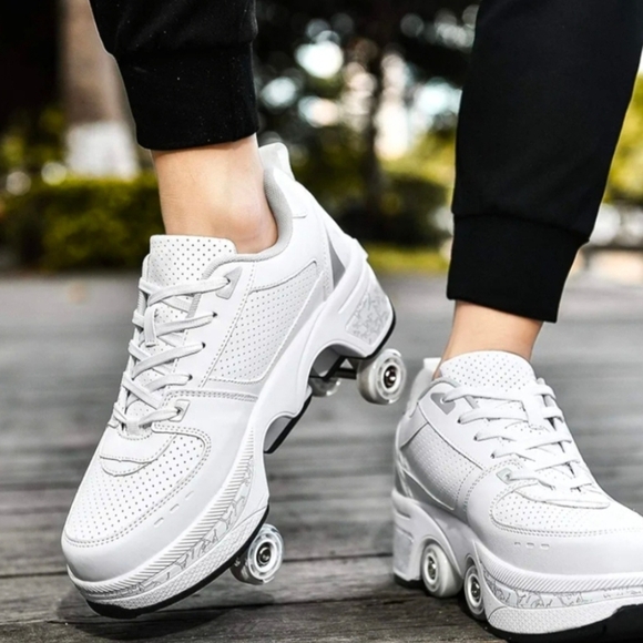 Unisex White Silver Roller Skate Shoes WMS Size EUR 37 US 7 Eqv to Youth Sz 5 - Picture 2 of 15